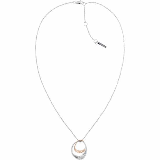 Calvin Klein Ladies  Polished Two Tone Stainless Steel And Rose Gold Ring Necklace