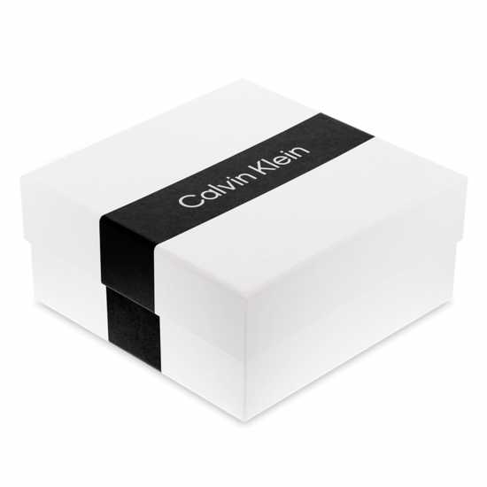 Calvin Klein Gents  Black Leather And Stainless Steel Single Wrap  Bracelet.  Бижутерия