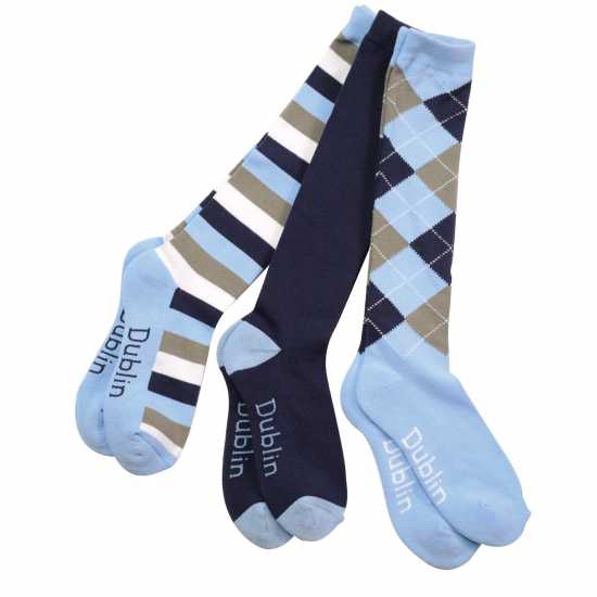 Dublin Riding Socks 3 Pack Navy/Sky Dublin Riding Socks 3 Pack Navy/Sky