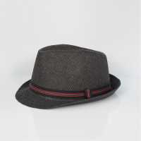 Brave Soul Trilby Hat With Contrast Tape Detail Black Шапки с козирка