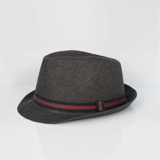 Brave Soul Trilby Hat With Contrast Tape Detail Black Шапки с козирка