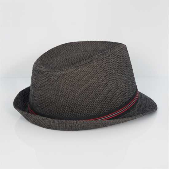 Brave Soul Trilby Hat With Contrast Tape Detail Black Шапки с козирка