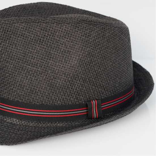 Brave Soul Trilby Hat With Contrast Tape Detail Black Шапки с козирка