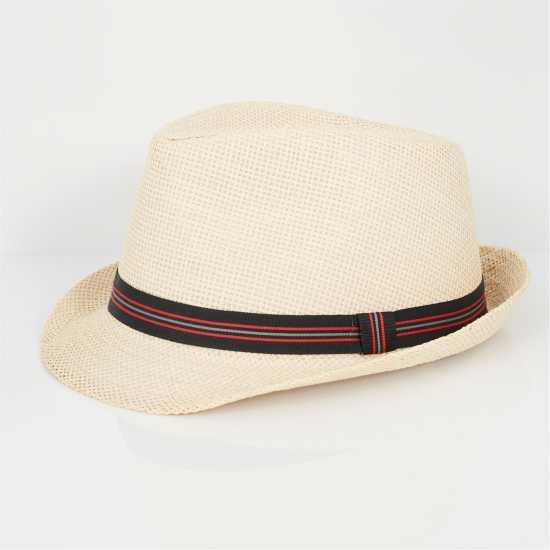 Brave Soul Trilby Hat With Contrast Tape Detail Stone Шапки с козирка