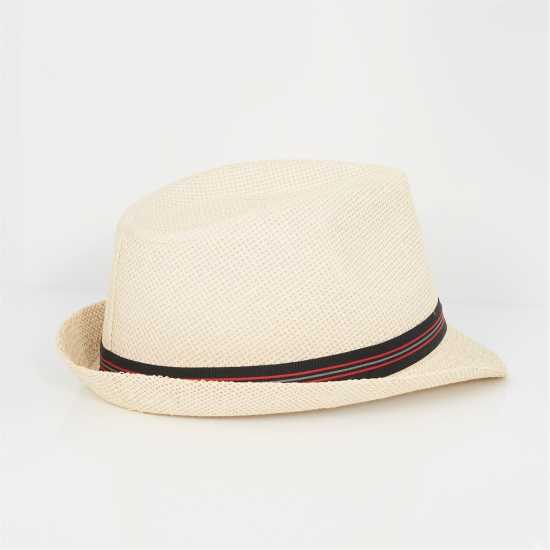 Brave Soul Trilby Hat With Contrast Tape Detail Stone Шапки с козирка