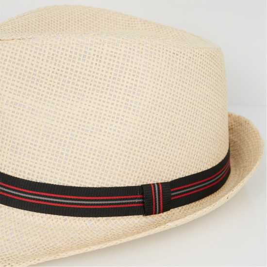 Brave Soul Trilby Hat With Contrast Tape Detail Stone Шапки с козирка