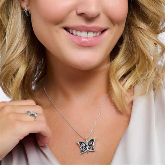 Women's Butterfly Stone-Set Pendant  