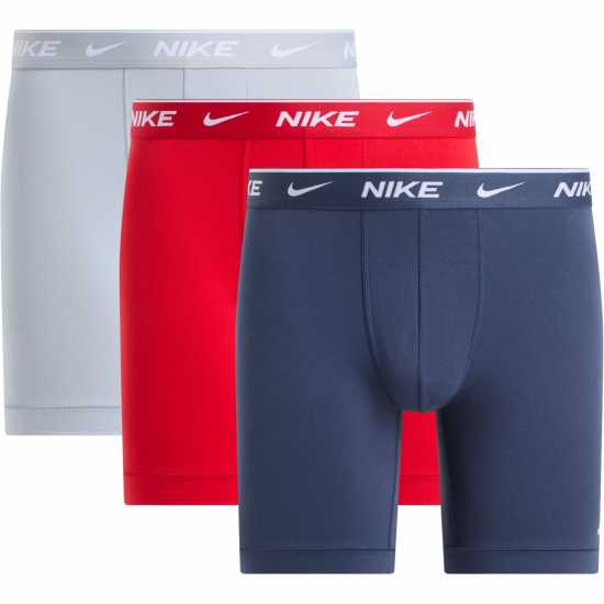 Nike Мъжки Боксерки 3 Pack Long Boxers Mens Nvy/Gry/Red Nike Мъжки Боксерки 3 Pack Long Boxers Mens Nvy/Gry/Red