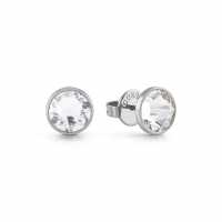 Guess Men's White Cubic Zirconia Stud Earrings METALLICS 