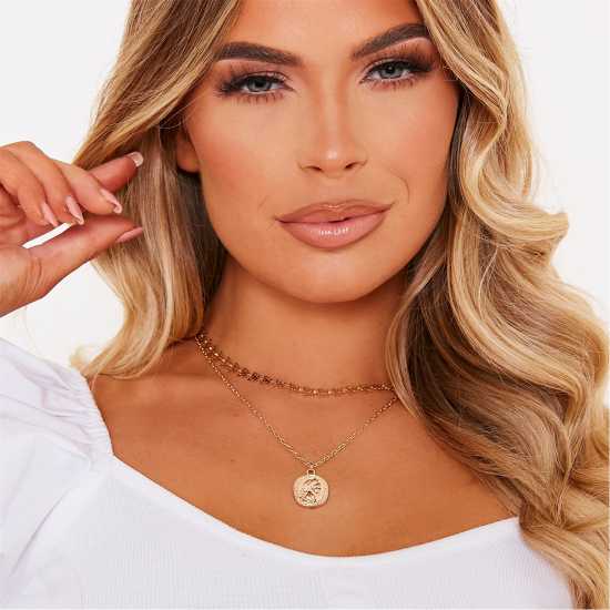 Isawitfirst Coin Double Layered Necklace  
