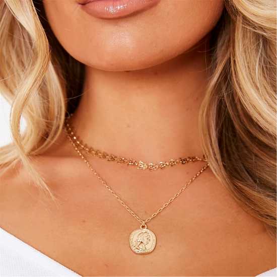 Isawitfirst Coin Double Layered Necklace  