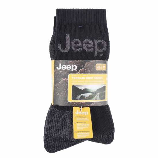 Jeep 3 Pack Terrain Boot Sock Mens Jeep 3 Pack Terrain Boot Sock Mens