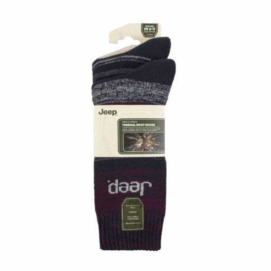 Jeep 2 Pack Thermal Boot Socks Mens Морско синьо/Ягода Jeep 2 Pack Thermal Boot Socks Mens Морско синьо/Ягода