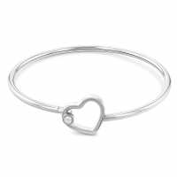 Tommy Hilfiger Women's Stainless Steel Crystal Heart Bangle