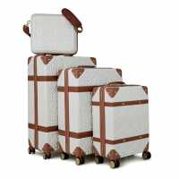 Твърд Куфар Biba Voyage Hard Suitcase White/Tan Куфари и багаж