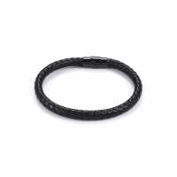 Men's Black Leather Rope Bracelet 6323-np-mlearopb  Бижутерия