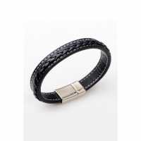 Faux Black Leather Bracelet 6319-Np-Mfauxb-Black