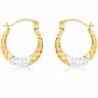 9Ct Gold Crystalique Creole Earrings