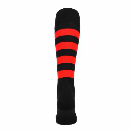 Atak Sports Hooped Socks Junior Red/Black Atak Sports Hooped Socks Junior Red/Black
