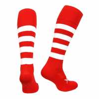 Atak Sports Hooped Socks Junior Red/White 