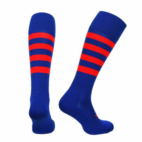 Atak Sports Hooped Socks Junior Royal/Red 