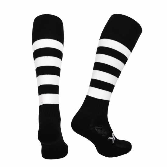 Atak Sports Hooped Socks Senior Black/White 