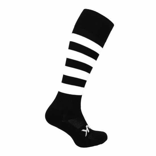 Atak Sports Hooped Socks Senior Black/White 