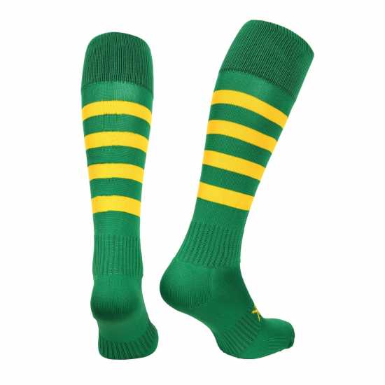 Atak Sports Hooped Socks Senior Green/Gold 