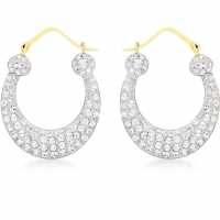 9Ct Crystalique Small Oval Earrings