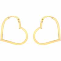 9Ct Heart Hoop Earrings