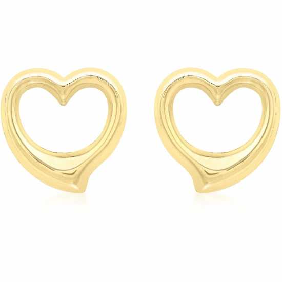 9Ct Small Open Heart Stud Earrings  Бижутерия