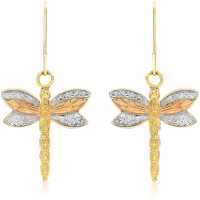 9Ct 3-Colour Dragonfly Earrings  Бижутерия