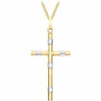 9Ct 2-Tone Cross Necklace  Бижутерия