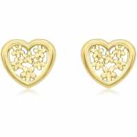 9Ct Filigree Heart Stud     Earrings  Бижутерия