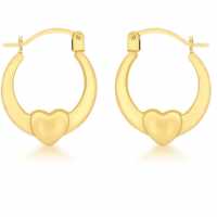 9Ct Mini Heart Creole Earrings  Бижутерия