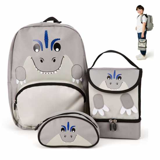 Zappi Co Team Zappi Co Baby Animal Backpack Set T-Rex (Backpack Lunch Box Pencil Case) Zappi Co Team Zappi Co Baby Animal Backpack Set T-Rex (Backpack Lunch Box Pencil Case)