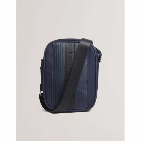 Ted Baker Чанта През Рамо С Цип Ted Pu Striped Flight Bag  