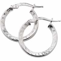 Silver Lino 15Mm Tria Hoop  Earrings