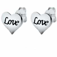 Love Heart Stud Earrings  Бижутерия
