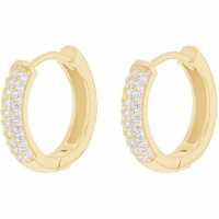 Silver Gp Cz Pave 14Mm Earrings