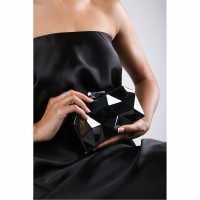 Wheres That From Geometric Clutch Bag With Snap Closure Черно Wheres That From Geometric Clutch Bag With Snap Closure Черно