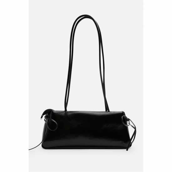 Чанта За Рамо Wheres That From Glossy Black Patent Handheld Shoulder Bag Черно 