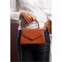 Чанта За Рамо Wheres That From Structured Top Handle Shoulder Bag Dark Brown 