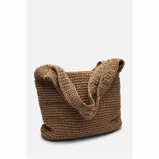 Чанта За Рамо Where’S Slouchy Raffia Shoulder Bag  