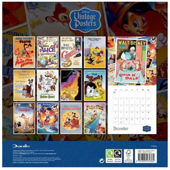 Disney Vintage Posters 2024 Calendar  Подаръци и играчки