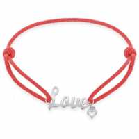 Silver Red 'love' Bracelet  Бижутерия