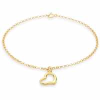 9Ct Belcher Heart Charm Bracelet  Бижутерия