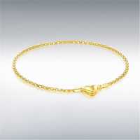 Silver Gold Plated Heart Popcorn Chain Bracelet  Бижутерия