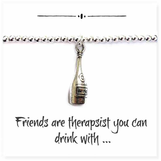Friends Funny Wine Bottle Bracelet & Card 00201-Cd  Бижутерия