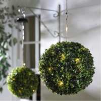 Pair Of Topiary Solar Hanging Balls